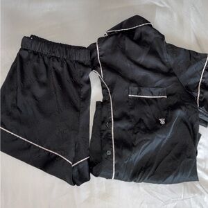 Victoria's Secret Black Satin Pajama Set